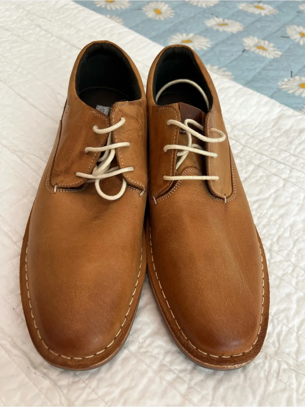 NEW Steve Madden Harpoon Men's Oxford Tan Leather Lace Up Shoes Size 11.5